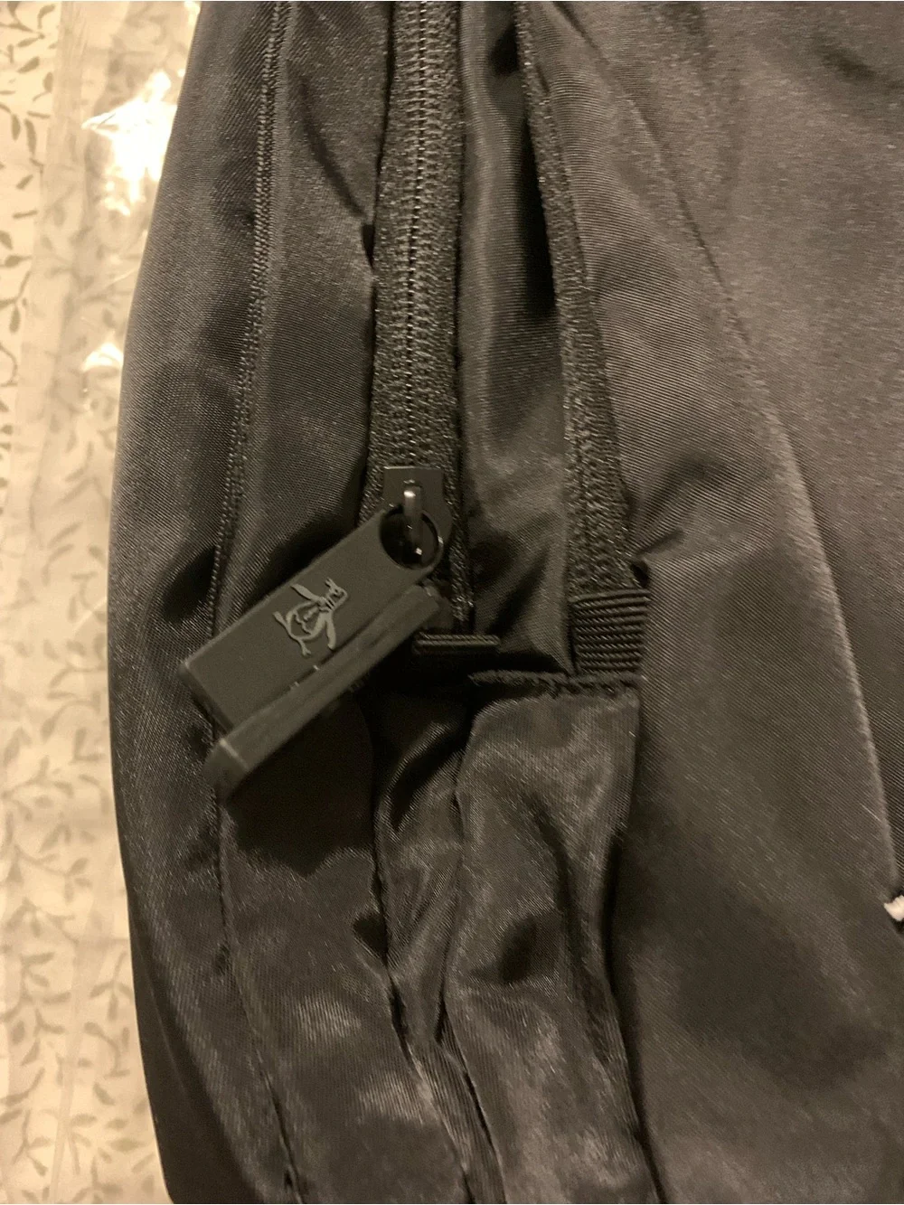 Original Penguin Black Backpack with White Zip Accent